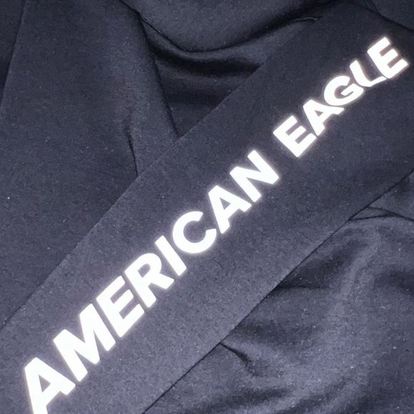Mens American Eagle Black Logo Flex Hoodie Size XS - Picture 4 of 4